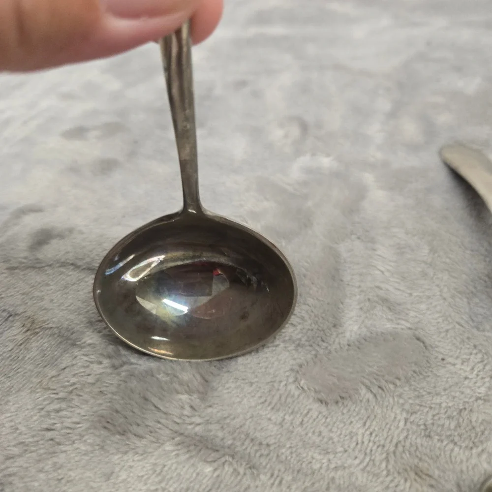 Vintage Silver Plated Sauce Gravy Ladles Fiddle Handle Serving Spoons Set of 3